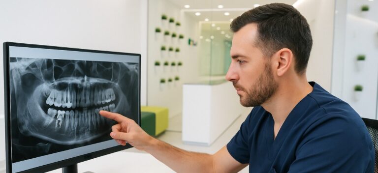 dentista planificando postoperatorio implantes dentales